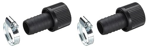 Adaptateur pour tuyau d'aspiration 25 mm de Gardena (1 Pouce) : adaptateur de pompe avec collier de serrage pour une connexion étanche (1724-20) (Lot de 2)