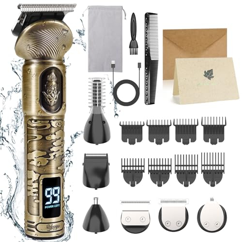 REHOYO Haarschneidemaschine Profi, Wasserdichter Barttrimmer Herren, Bartschneider Rasierer Herren Elektrisch, Haarschneider, Nasenhaartrimmer, Intimrasierer Körperhaartrimmer, Geschenke für Männer