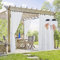 PONY DANCE Outdoorvorhänge mit Abnehmbaren Schlaufen Terrasse Vorhänge Transparent Leinenoptik Gardinen Weiss Balkon Vorhang Outdoor Curtains, 2 Stücke H 213 x B 137 cm