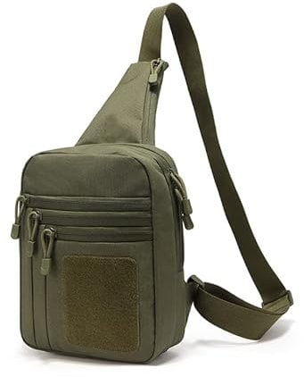 SOYDAN Taktische Waffentasche, Schultergurttasche, verstellbare Pistolen-Luftgewehrtasche, einzelne Schulter diagonal hängend, multifunktional, wasserdicht, Outdoor-Sport/27 (Color : Militarygreen)