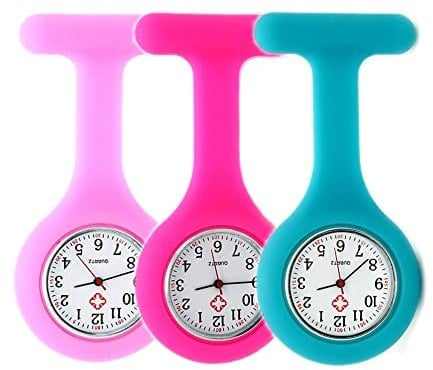 SibyTech Set of 3 Nurses Watch Brooch, with Pin/Clip Design, Health Care Nurse Doctor Paramedic Medical Brooch Fob Watch (Pink, Rose, Blue)