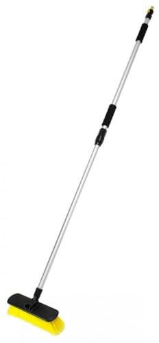 TOP DRIVE IDROSPAZZOLA SPAZZOLONE Lavaggio Pulizia E Cura Camper Camion Auto SUV. TELESCOPICO, ANTIGRAFFI Asta con Tubo AD INNESTO RAPIDO MANICO1.20 ALLUNGHABILE 1.80 Spazzola 27X15 CM (Completo)