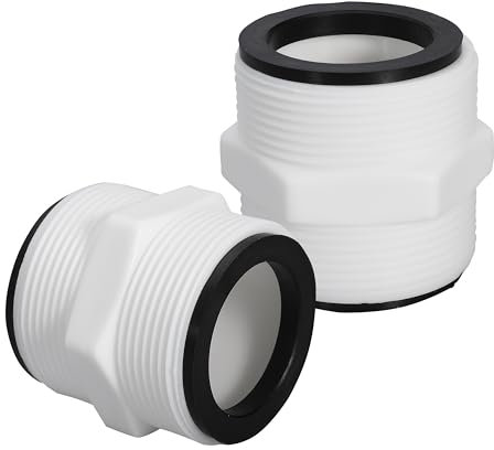 3,8 cm Poolschlauch-Adapter, Pool-Split-Schlauchverbinder, kompatibel mit 3,8 cm oberirdischen Schwimmpumpen-Schlauchverlängerung, Anschluss mit 2 L-Ringen, Dichtungen (2)