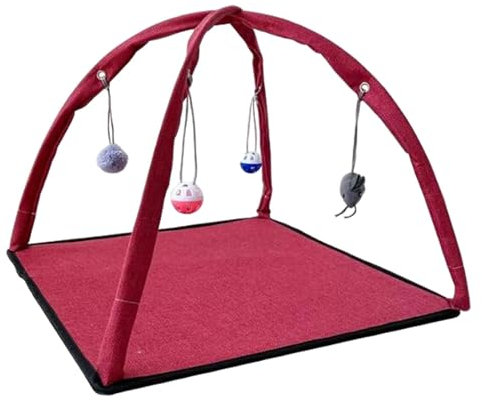 Fenteer Katzenzelt, Haustiermatte, Mobile Aktivität, waschbar, Allzweck-Katzen- und Hunde-Ruhematte, Spielmatte für Haustiere, Kätzchen, Rot