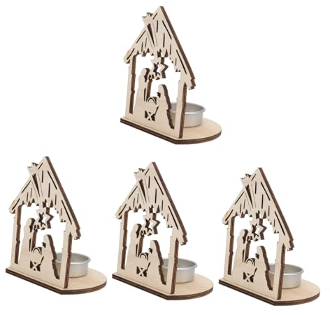 Alipis 8stücke Holz Kerzenhalter Im Jesus Stil Rustikale Deko Für Romantische Anlässe Und Religiöse Feiern Für Hochzeiten Geburtstage Und Weihnachten