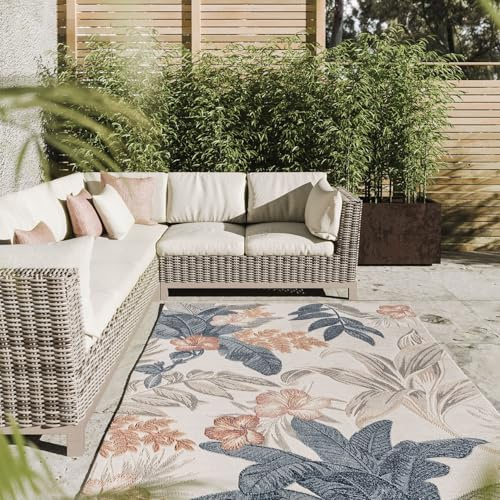 Interiyou Outdoor Teppich Wetterfest Florenz - 200x300 cm Multicolor - Wasserfest für Balkon, Terrasse, Garten - Outdoorteppich passend auch für Wohnzimmer, Schlafzimmer und Küche - Aussenteppich