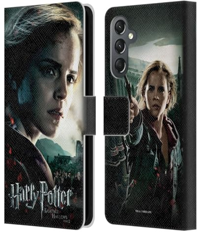 Head Case Designs Offizielle Harry Potter Hermione Granger Deathly Hallows VIII Leder Brieftaschen Handyhülle Hülle Huelle kompatibel mit Samsung Galaxy A25 5G