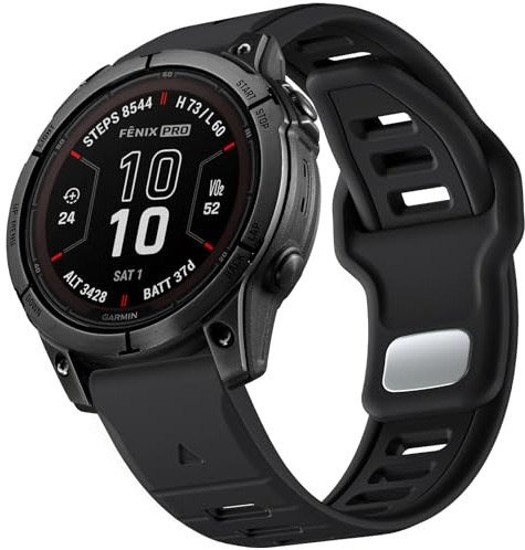 Negatta Armband Kompatibel mit Garmin Fenix 7X/Fenix 7X Pro/Fenix 6X Pro/Fenix 6X/Fenix 5X Plus/Fenix 5X/Fenix 3/3 HR, 26mm Quick Fit Silikon Armband für Garmin Epix Pro 51mm/Instinct 2X Solar