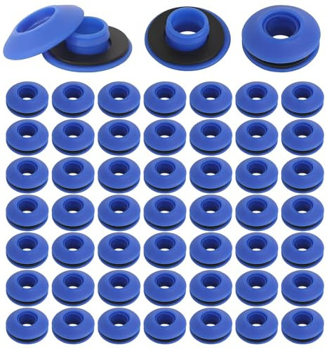 50 Pièces Œillets en Plastique pour Bâche Bleus Oeillets pour Bâche en Plastique Œillet de Bâche Auto Bloquant pour Rideaux Tentes Bâche de Piscine Bâche (27 x 27 x 10 mm)