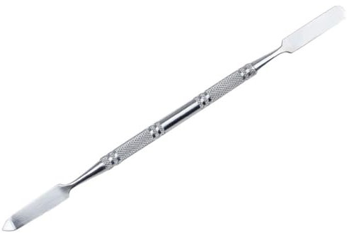 Stainless Steel Double Spatula Ointment Spatula for Make Up Pallets (Silver)