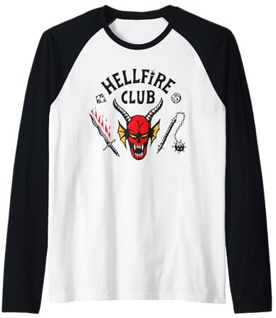 Stranger Things Hellfire Logo Raglan