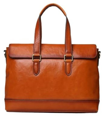 Lejdi 15-Zoll-Handtaschen Herren Messenger Bags Echtes Leder Laptoptaschen Aktentaschen Umhängetaschen Umhängetaschen(Brown)
