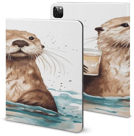 Schutzhülle für iPad Pro 27,9 cm (11 Zoll) 2020/2021iPad Air 5. / 4. iPad 10,2 Zoll 2020 Generation iPad 10,9 Zoll 2022/2020 Sea Otter bedruckte Standfunktion weiche Rückseite