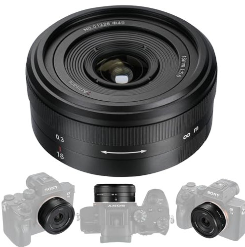 7artisans Obiettivo F5.6 MF da 18 mm per fotocamere E-mount A7 A7ll A7RlV A7S A7SII A7SIII A7C A9 A5000 A6100 A6300 A6400 A6500 A6600 NEX-3 NEX-5
