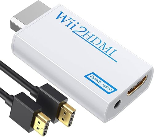 Septanrio Adaptador WII a HDMI con cable HDMI (blanco)