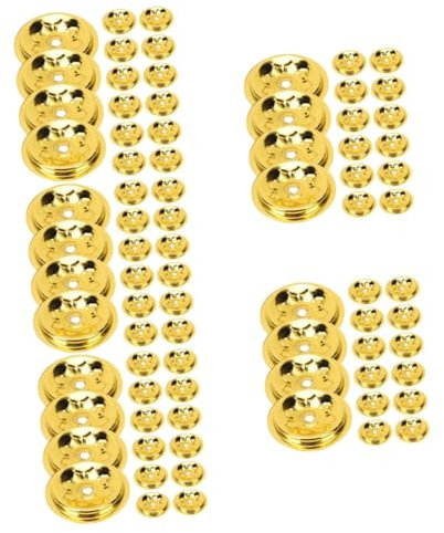 Sosoport 5sets Butterlampenölschwimmer Geldschrank The Safness Tempelzubehör Decor Bausatz Docht Schwimmender Scheibenständer Dochthalterscheibe Dochthalter Für Kerzen Metall Golden 16pcs*5