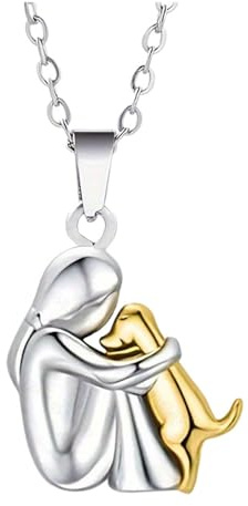 Collier avec pendentif en forme de chien câlin/boucles d'oreilles fait à la main, symbole d'amitié, bijou élégant pour les amoureux des animaux