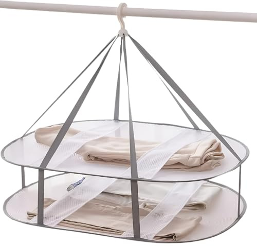 Générique Faltbarer Wäscheständer, zusammenklappbar, zum Trocknen der Wäsche, tragbarer Wäscheständer, ideal für Wohnung, Innenbereich, Außenbereich, Reisen, Kleidung, Spielzeug, Pullover