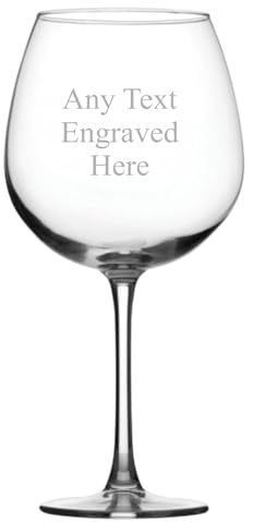 1stclassgifts [Custom] Personalised Engraved Large Full Bottle Capacity Wine Glass 26.5oz (75cl) Birthday Wedding Christmas