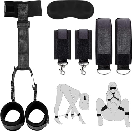 LYZD WAND Black Adjustable Nylon BDSM Bondage Sets Bdsms Kit Bondagewear Women for Men and Women Bed Restraints for Sex Bed Tie Down Straps Adult Sex Resistant Tie Up for Women Sweatshirt