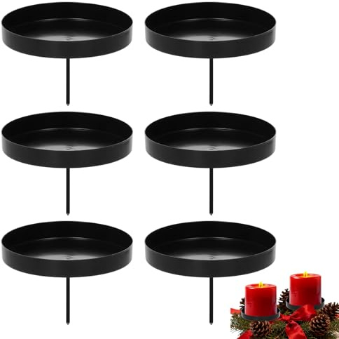 Candle Holder Plates, Candle Holder Set Kerzenhalter Adventskranz Gold Stumpenkerzen 6er Set Kerzenständer 8cm ohne Dorn Stabkerzenhalter