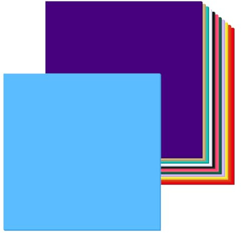 Lot de 12 plaques en plastique acrylique 20 x 20 cm Plaques acryliques de 3 mm - Plaques en fonte - Plaque de découpe laser colorées pour cadres photo, peinture, exposition de projets