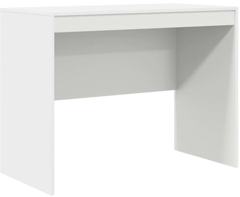 mtlskopl Schreibtisch Weiß 100 x 50 x 76 cm Holzwerkstoff Modernes platzsparendes Design für Home Office Gaming Study Tisch für Wohnzimmer Schlafzimmer Büro