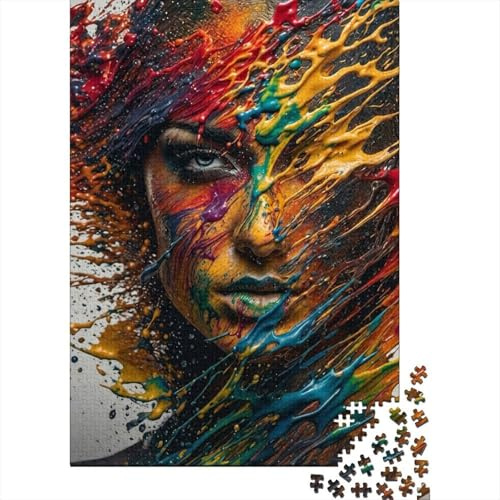 Gesicht Farbspritzer Abstrakt 1000 Stück Puzzle Erwachsene Schwierige