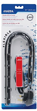 Marina flexibler Luftvorhang mit roten LEDs, für Aquarien, in Kombination mit Durchlüfterpumpen anzuwenden, 53,34cm
