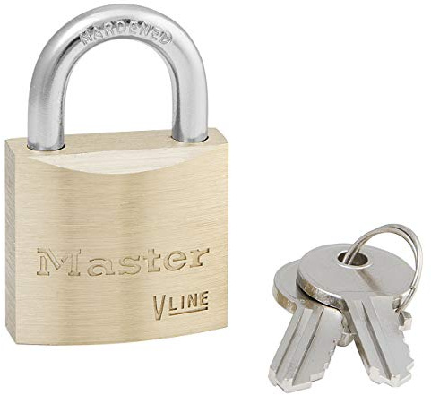 Master Lock 4130KA-142 Key Padlock with Brass Body, Gold, 4,9 x 3 x 1,2 cm