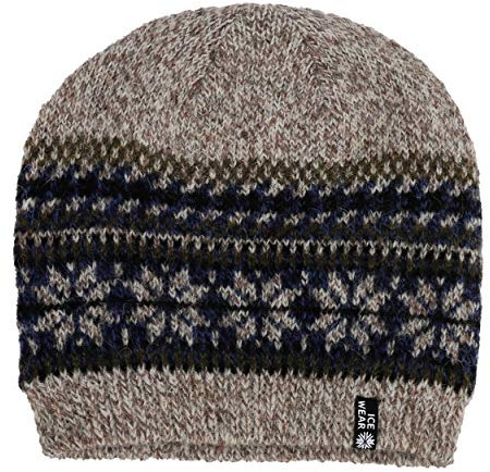 ICEWEAR Warme Wollmütze im Norweger-Look, Unisex-Erwachsene, Beanie, Mütze, Beige