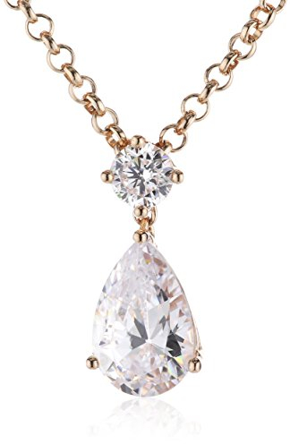 ESPRIT Damen Halskette 925 Sterling Silber Zirkonia Solitaire ESNL92992B420