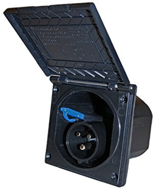 CEE Einspeisungsdose - mit Deckel - 230V - schwarz
