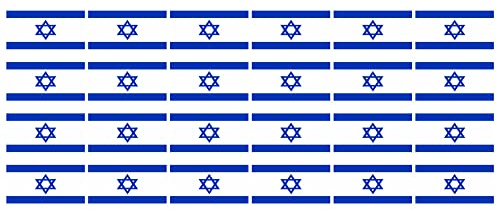 INDIGOS UG - Mini Aufkleber Set - Pack glatt - 33x20mm - selbstklebender Sticker - Fahne - Israel - Flagge - Banner - Standarte fürs Auto, Büro, zu Hause und die Schule - 24 Stück - für Auto, Laptop