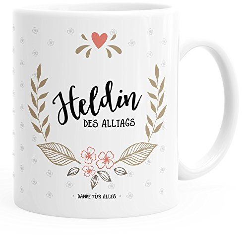 MoonWorks Kaffee-Tasse Geschenk-Tasse Heldin des Alltags weiß Unisize