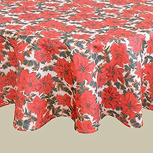 KAMACA Serie Christmas Star hochwertiges Druck-Motiv mit großen Weihnachtssternen EIN Schmuckstück zu Herbst Winter Weihnachten (150 cm Rund)