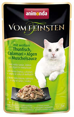 animonda vom Feinsten Katzenfutter nass mit Thunfisch + Calamari (18 x 50g), getreidefreies Katzenfutter nass ohne Zucker, mit frischen, fleischigen Zutaten