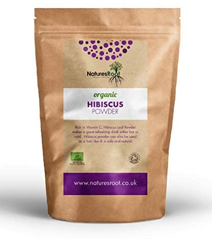 Natures Root Premium 100% Pure Organic Hibiscus Petals Powder 125g – Certified Organic & Non-GMO – Natural Colour for Food & Herbal Tea