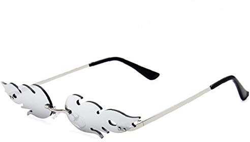 Lankater Flamme Sonnenbrille Feuer Randlos Welle Sonnenbrillen Grenzen Brillen Dress-up Zubehör 1pc