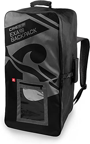 Cressi Unisex-Adult Exa Backpack Regulierungsflagge rot mit wei em Streifen, Schwarz, 120 L EU