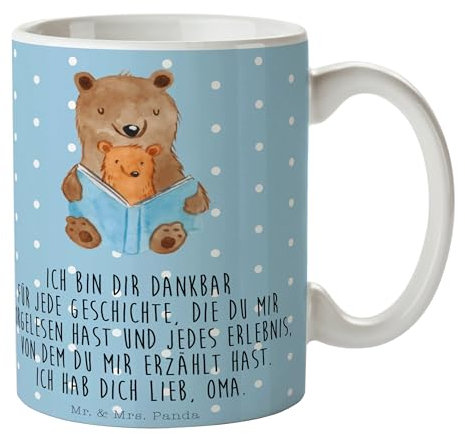 Mr. & Mrs. Panda Tasse Bären Buch - Geschenk, beste Oma, Büro Tasse, Kaffeetassen, Familie, Oma, Designer Tasse, Tasse Sprüche, Tasse bedrucken,