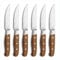 Comas Steak Knives Aconcagua Set of 6, Couteaux à viande, acier inoxydable, bois de rose