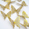 Schmetterlinge 3D Wanddeko, CAYUDEN 24 Stück 3 Größen Gold Schmetterlinge Wanddeko 3D Schmetterlinge zum Aufkleben Wandaufkleber Schmetterlinge für die Wand, Zimmer, Hochzeit, Party Dekoration
