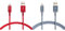 Amazon Basics Câble USB A vers Lightning en nylon tressé Chargeur certifié MFi pour iPhone Rouge 0,9 m & Câble USB A vers Lightning en nylon tressé Chargeur certifié MFi pour iPhone Gris foncé 1,8 m