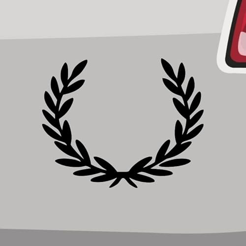 Stickerfreaks - Lorbeerkranz Aufkleber - 6 Größen, 21 Farben - Caesar Siegerehrung Rom Römer Kranz - Made in Germany - ORACAL - Schwarz - für Auto, Wand, Metall, PVC, Holz