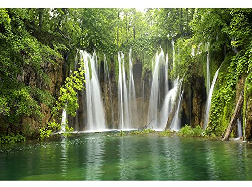 Aoihrraan 3x2m Cascade Toile de Fond Printemps Jungle Forêt Cascade Nature Paysage Photographie Fond Resort Voyage Chambre Papier Peint Décoration Enfants Adulte Artistique Portrait Photo Props