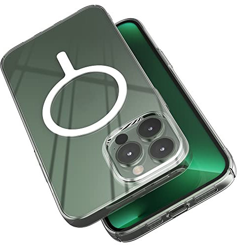 Sinjimoru 1mm Ultra Thin iPhone 13 Pro Max Phone Cover for MagSafe Case, Non Yellowing Transparent Magnetic Slim Fit Cell Phone Case Crystal Clear for iPhone 13 Pro Max. M-AiroFit Basic