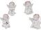 CBK-MS Engel sitzend mit rosafarbenen Rosenblütenkranz 4 Stück ca. 6 cm Deko Engel Figur