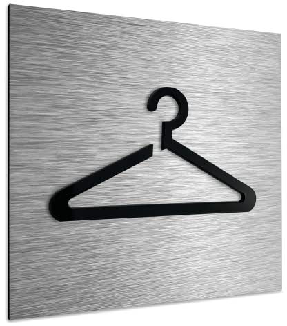 ALÚMADESIGNCO Garderobe Schild - Unisex Umkleide Schilder - Garderobenschild - Garderoben Zeichen - 120 x 120 mm