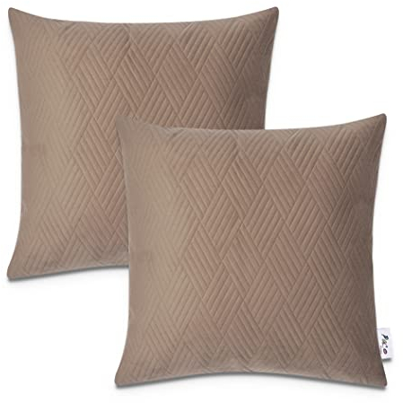 Paco Home Dekorative Kissenbezüge Kordsamt Kissenbezug Weich Kissenhülle Set Kissen Sofa Schlafzimmer Deko Zierkissen, Farbe:Braun 4, Sets:2pcs-Set